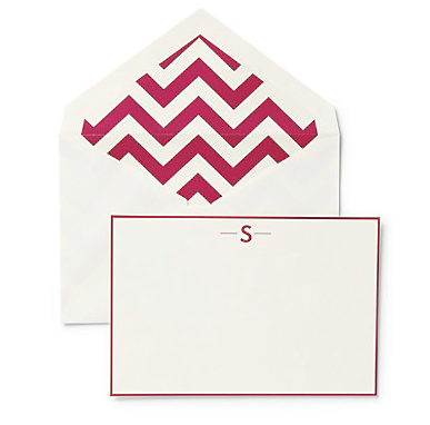 Monogram Notecards with Chevron Envelope Liner from C Wonder - Stylish Spoon's 2013 Holiday Gift Guide
