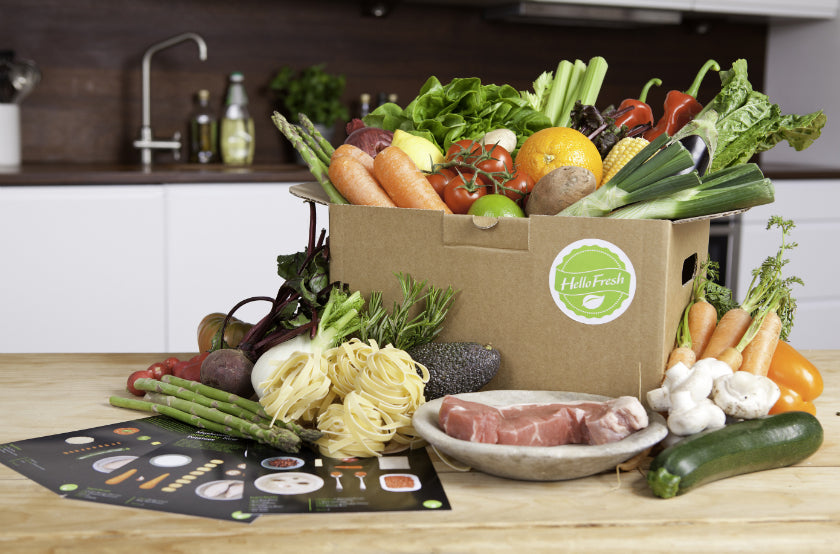 HelloFresh grocery delivery with ingredients for 3 meals